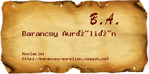 Barancsy Aurélián névjegykártya
